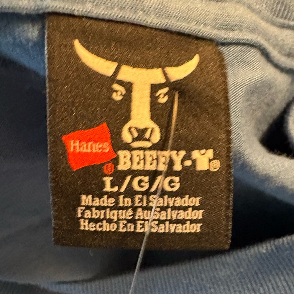 Hanes Blue Short Sleeve Tee Classic Crew Neck - Picture 4 of 4